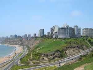 Aerial view of Miraflores, Lima. Source: Wikimedia Commons.