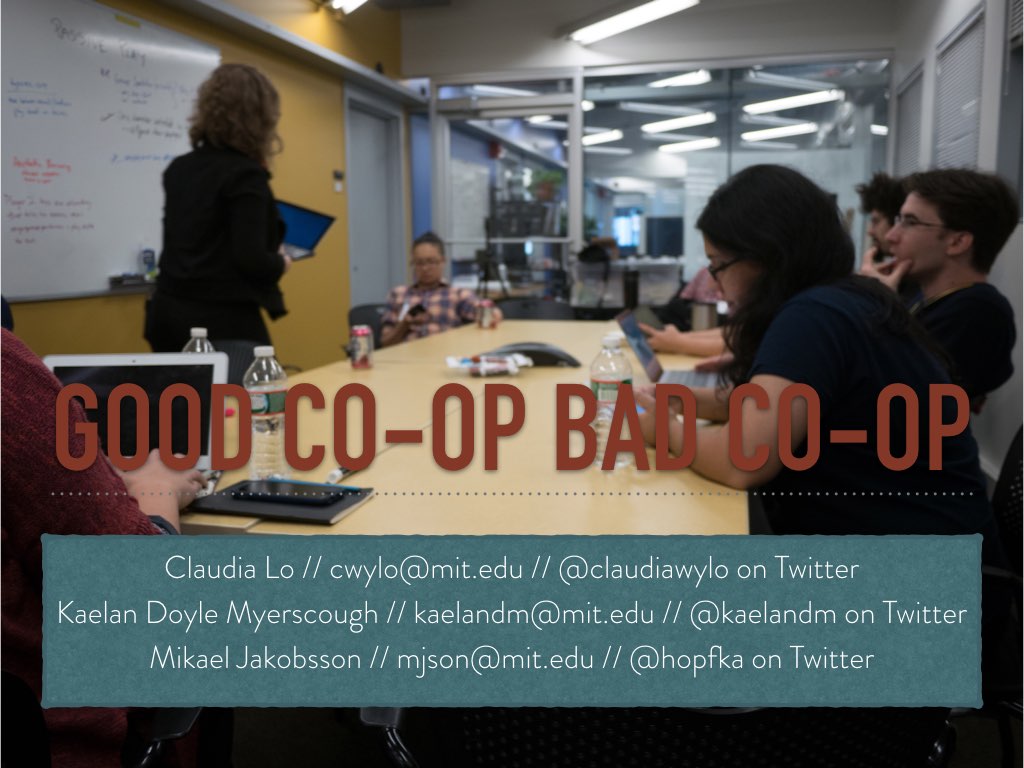 Boston FIG Talk: Good Co-op Bad Co-op